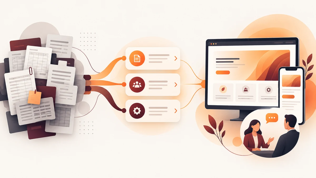 Accounting website design journey from complex financial documents to three clear services and a responsive advisory website