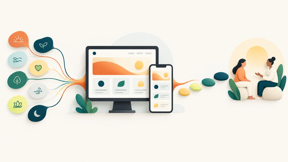 Dietitian website design journey from eight nutrition concerns to a clear four-step consultation on desktop and mobile